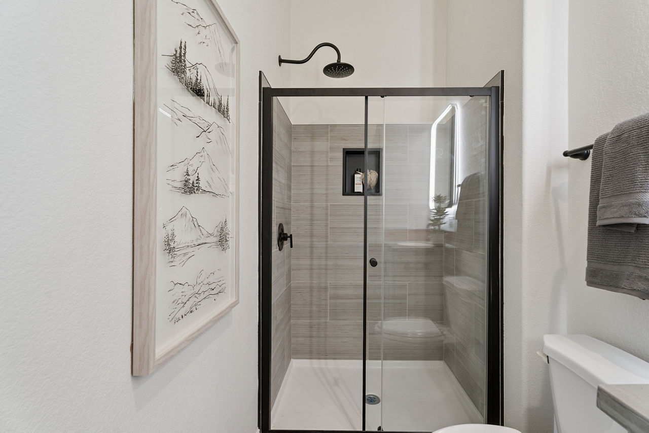 The A-Frame bathroom shower