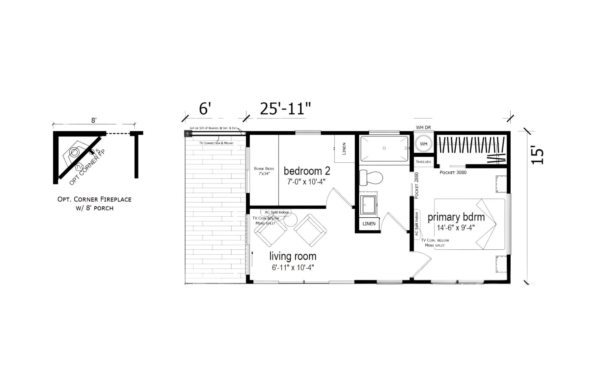 The Modern alternate floor plan layout showing 2-bedroom configuration